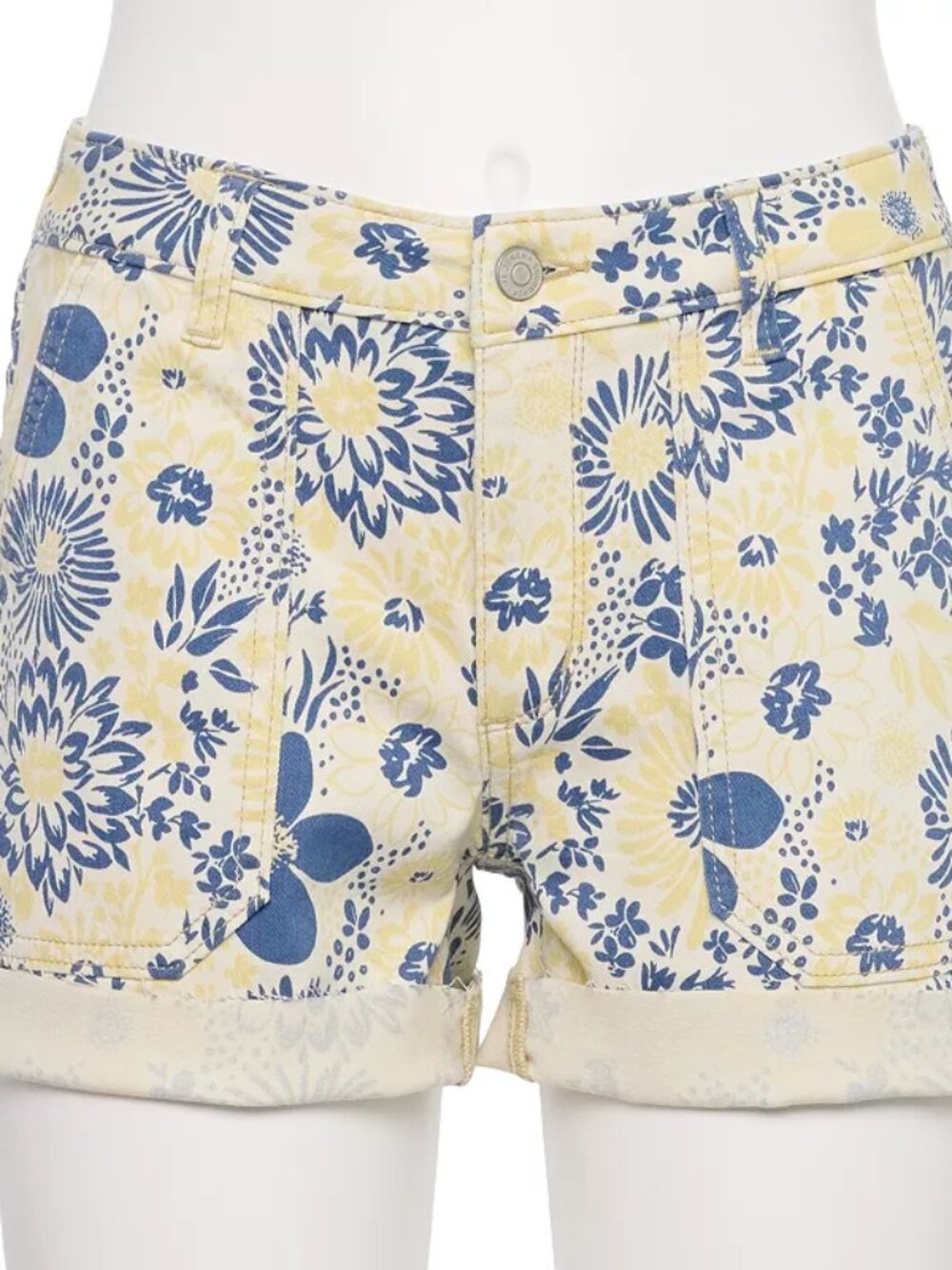 Women's Sonoma Goods For Life High Rise Raw Hem Shorts - Blue Floral - 16 - NWT